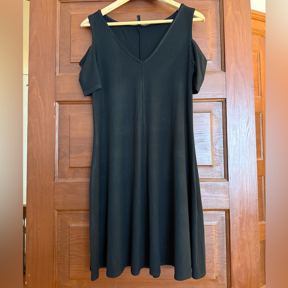 White House Black Market Size S Jersey Knit Black Mini Dress